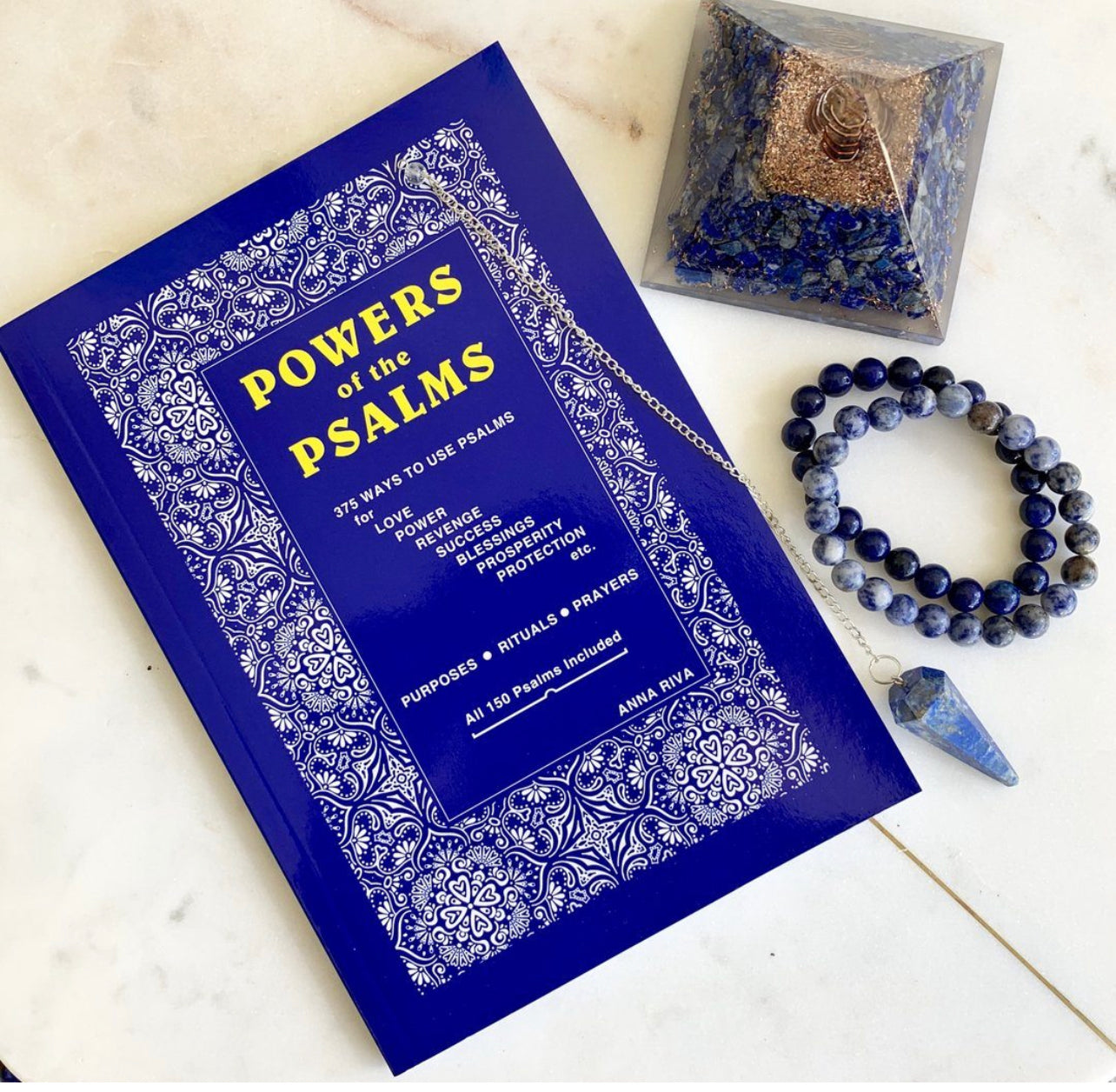 Power of the psalms, lapis lazuli, and crystals available at MiraMar Botanica